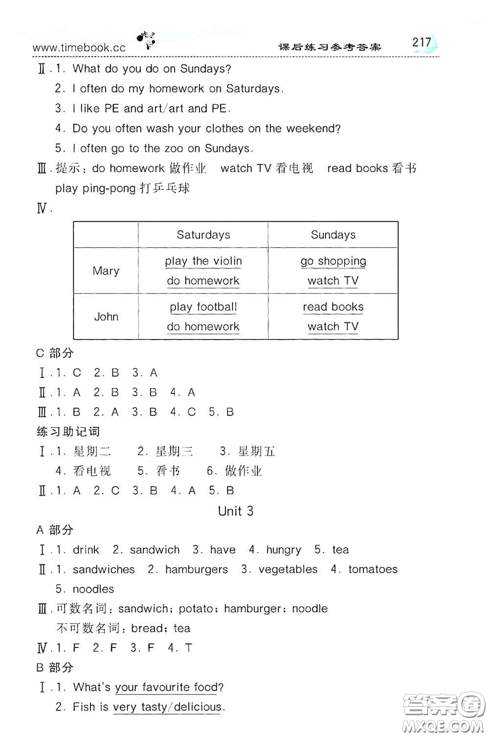 河北教育出版社2020小學(xué)創(chuàng)新一點通五年級英語上冊人教版答案