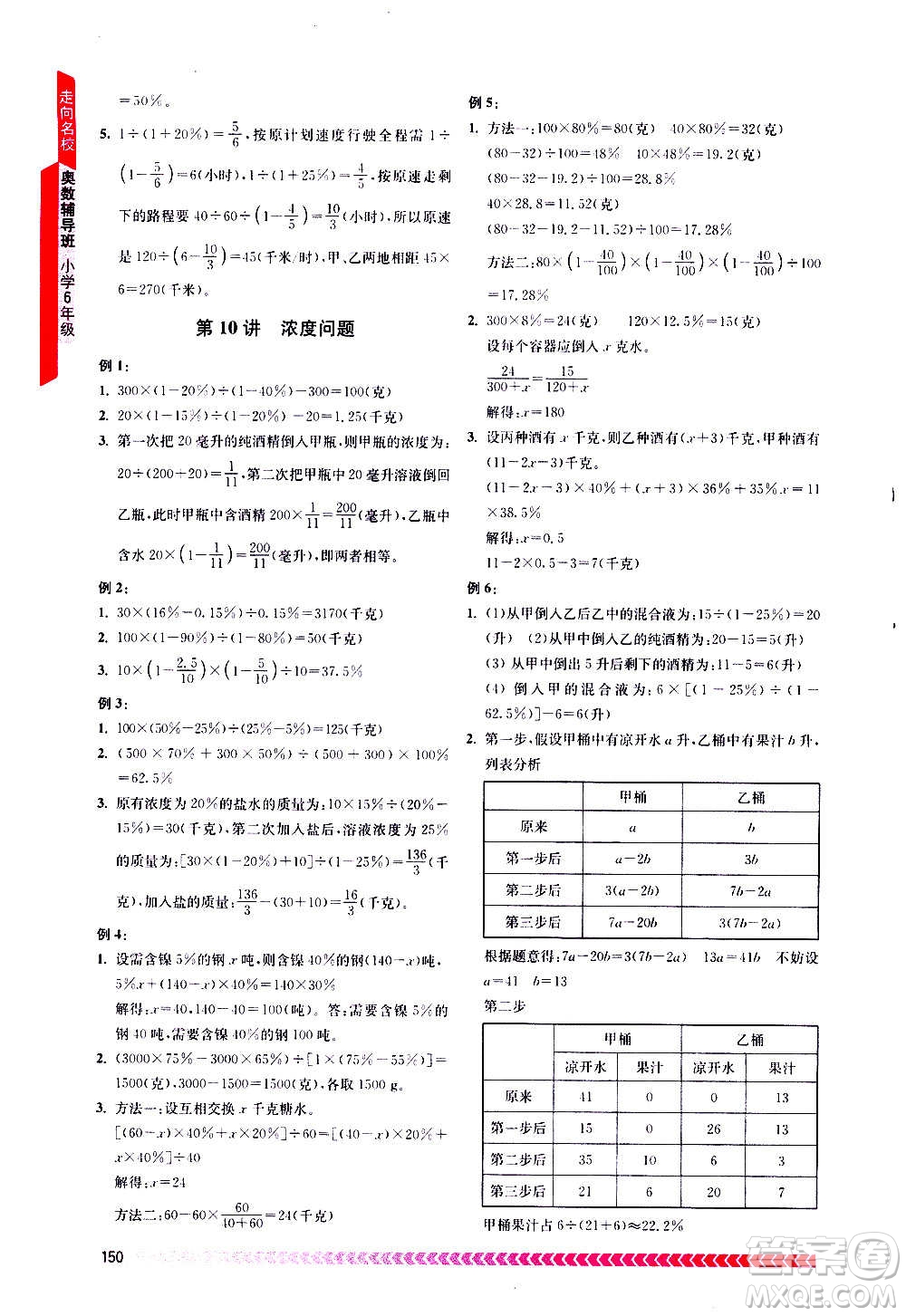 南京出版社2020年奧數(shù)輔導(dǎo)班小學(xué)六年級(jí)答案