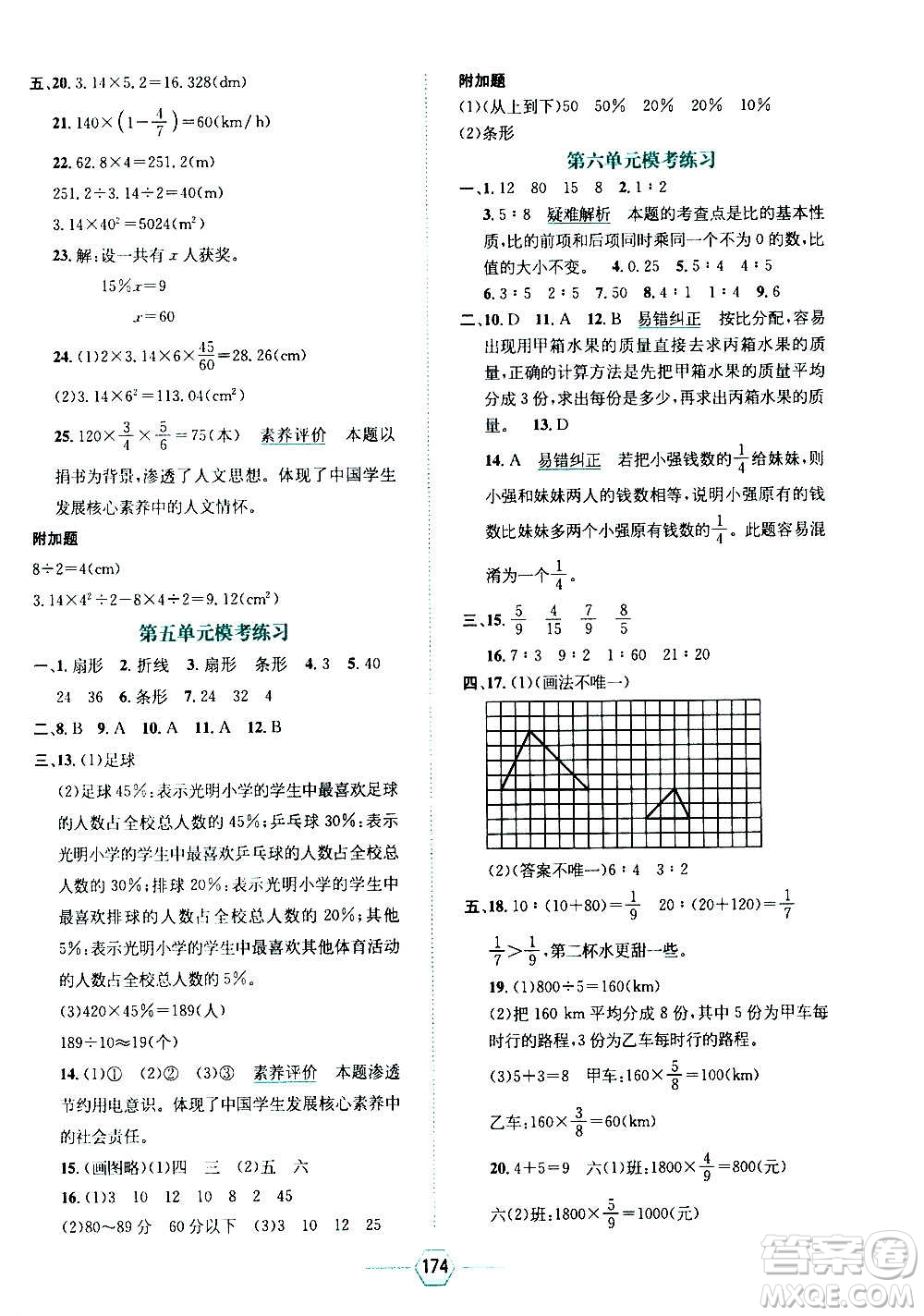 現(xiàn)代教育出版社2020年走向優(yōu)等生六年級數(shù)學(xué)上冊北京師大版答案