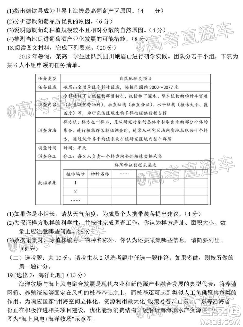 惠州市2021屆高三第二次調(diào)研考試地理試題及答案