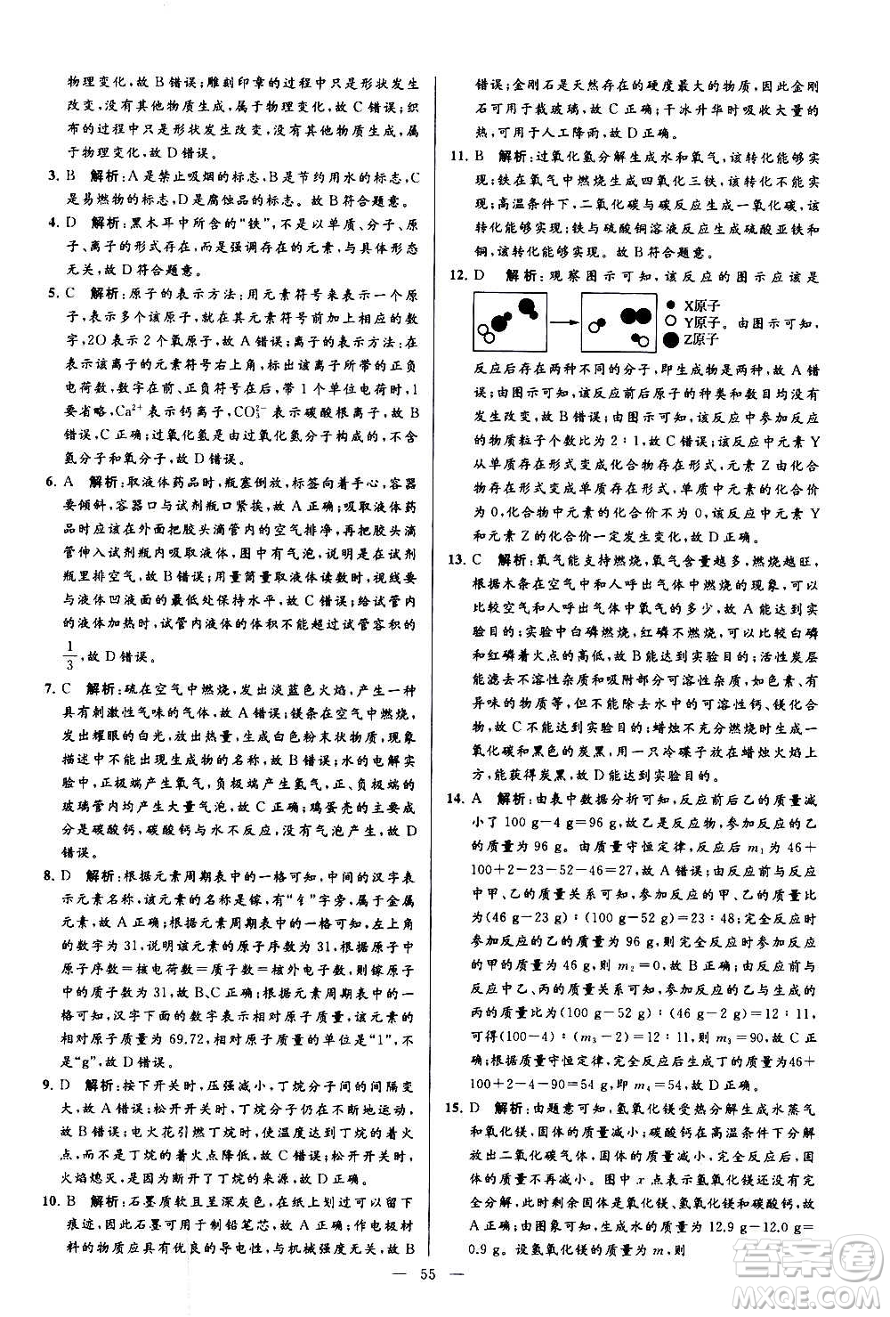 新世紀出版社2020秋季亮點給力大試卷化學九年級上冊R人教版答案