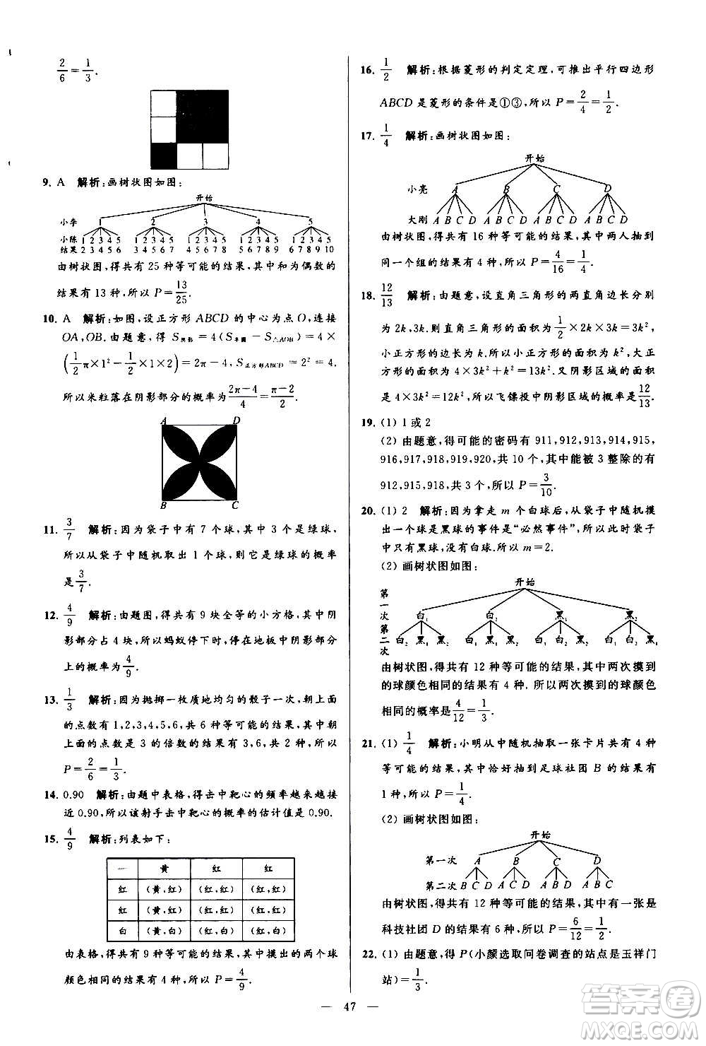 新世紀出版社2020秋季亮點給力大試卷數學九年級上冊蘇教版答案