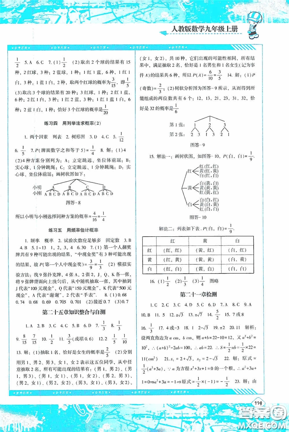 湖南少年兒童出版社2020課程基礎(chǔ)訓(xùn)練九年級數(shù)學(xué)上冊人教版答案