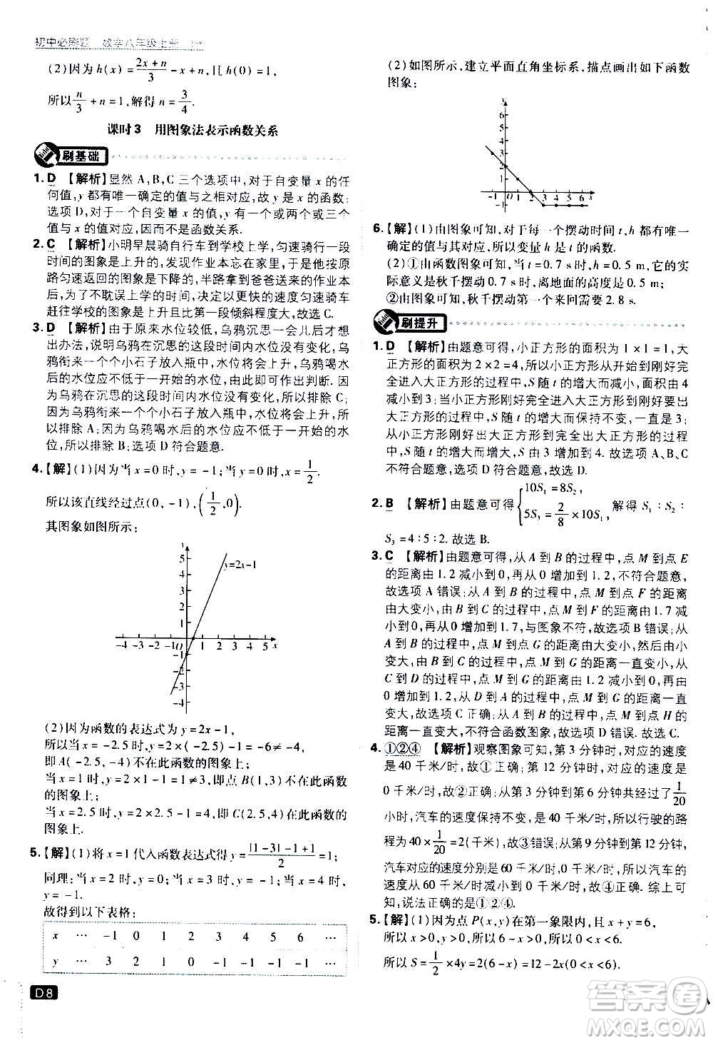 ?開明出版社2021版初中必刷題數(shù)學(xué)八年級(jí)上冊(cè)HK滬科版答案