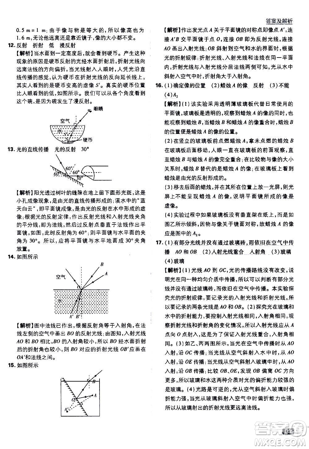 ?開明出版社2021版初中必刷題物理八年級(jí)上冊(cè)RJ人教版答案