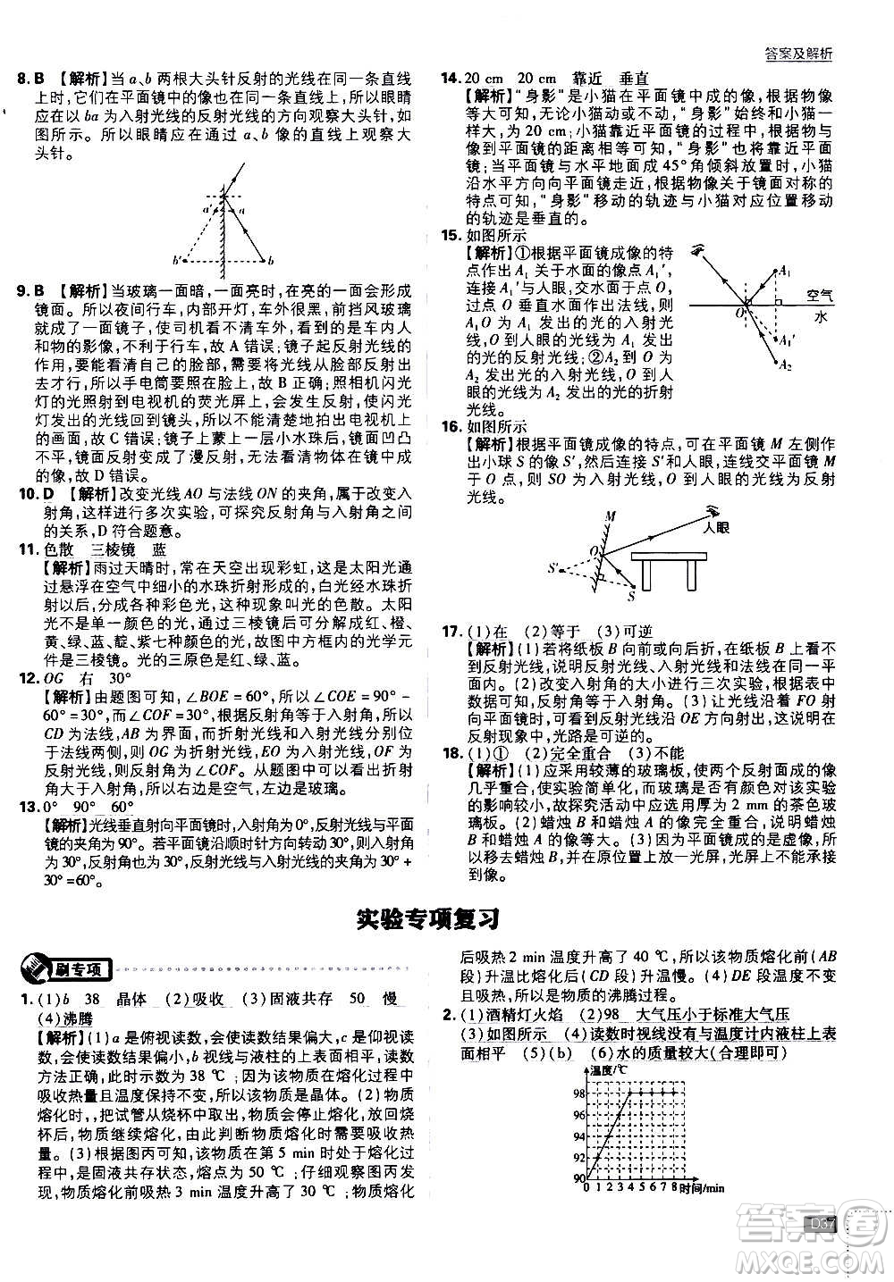 ?開(kāi)明出版社2021版初中必刷題物理八年級(jí)上冊(cè)BS北師大版答案