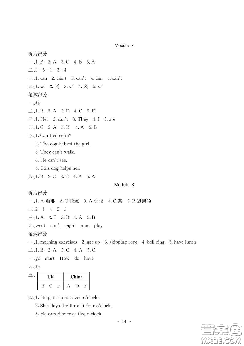 光明日?qǐng)?bào)出版社2020大顯身手素質(zhì)教育單元測(cè)試卷五年級(jí)英語上冊(cè)A版答案