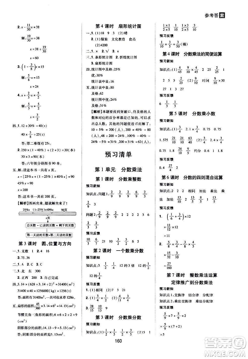 2020年龍門(mén)之星數(shù)學(xué)六年級(jí)上冊(cè)RJ人教版答案