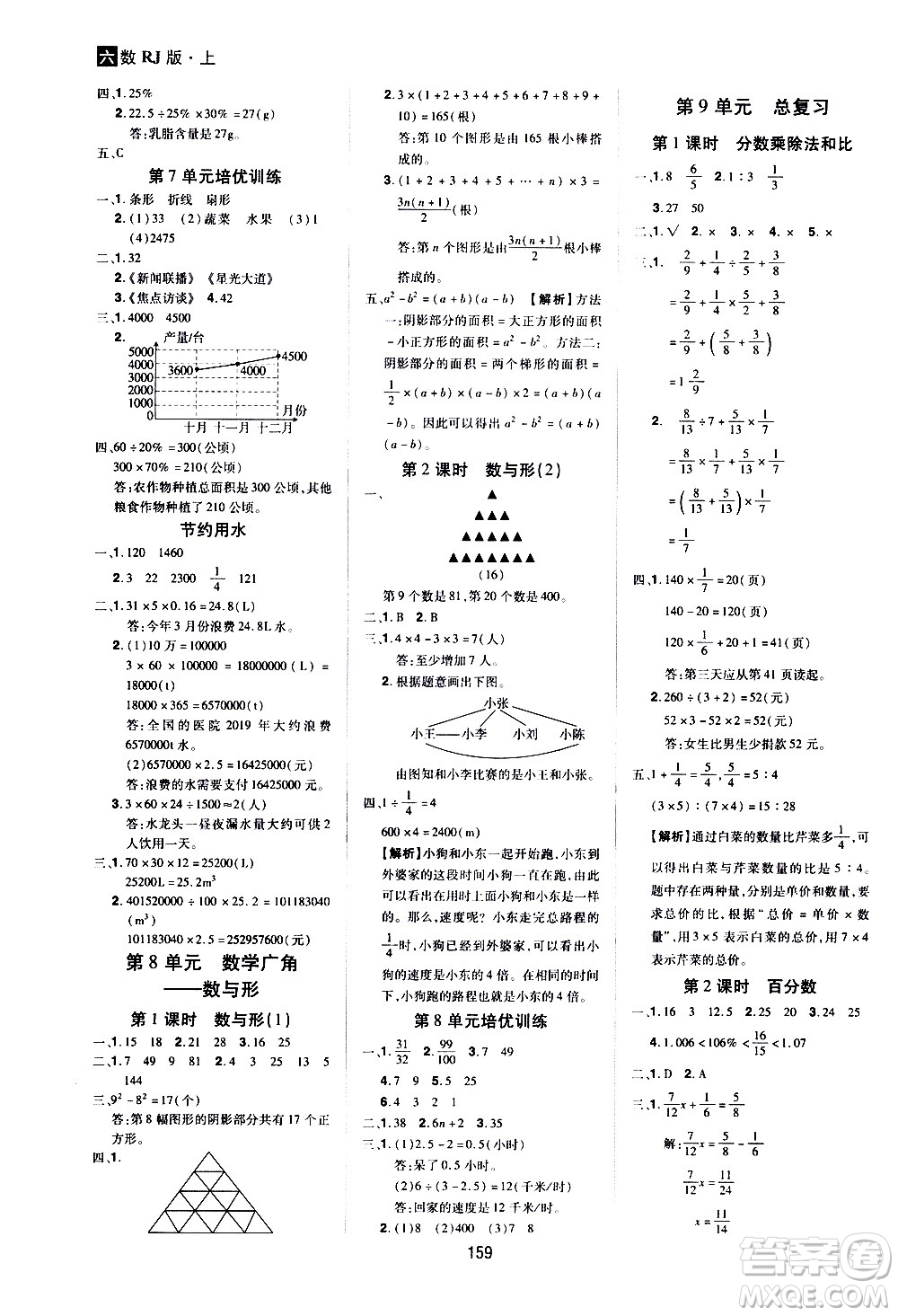 2020年龍門(mén)之星數(shù)學(xué)六年級(jí)上冊(cè)RJ人教版答案