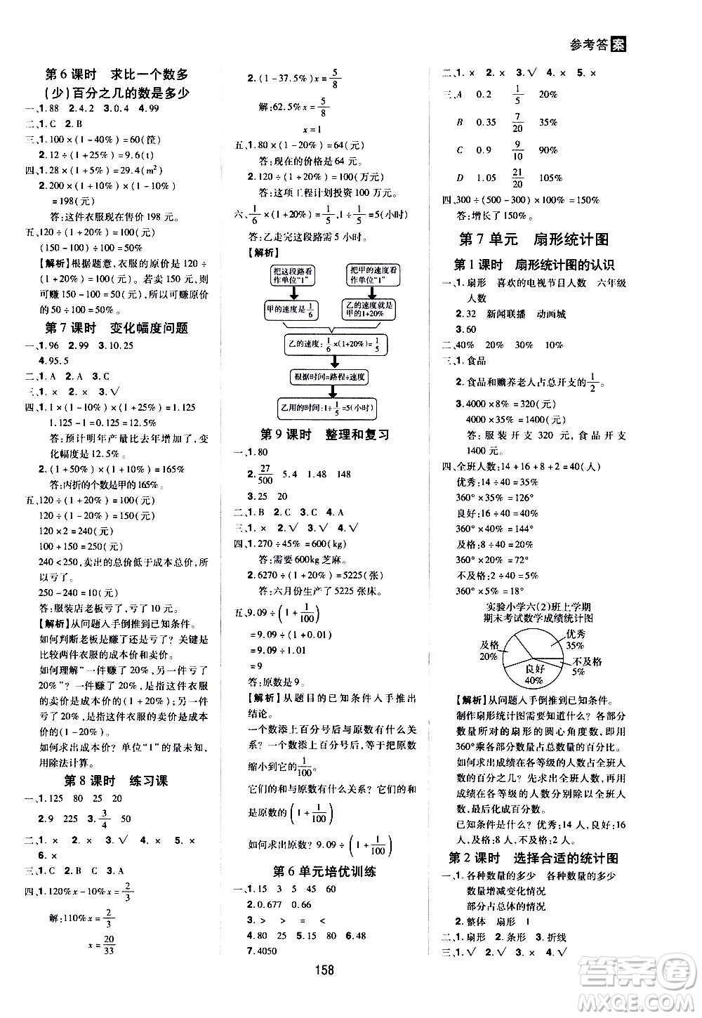 2020年龍門(mén)之星數(shù)學(xué)六年級(jí)上冊(cè)RJ人教版答案