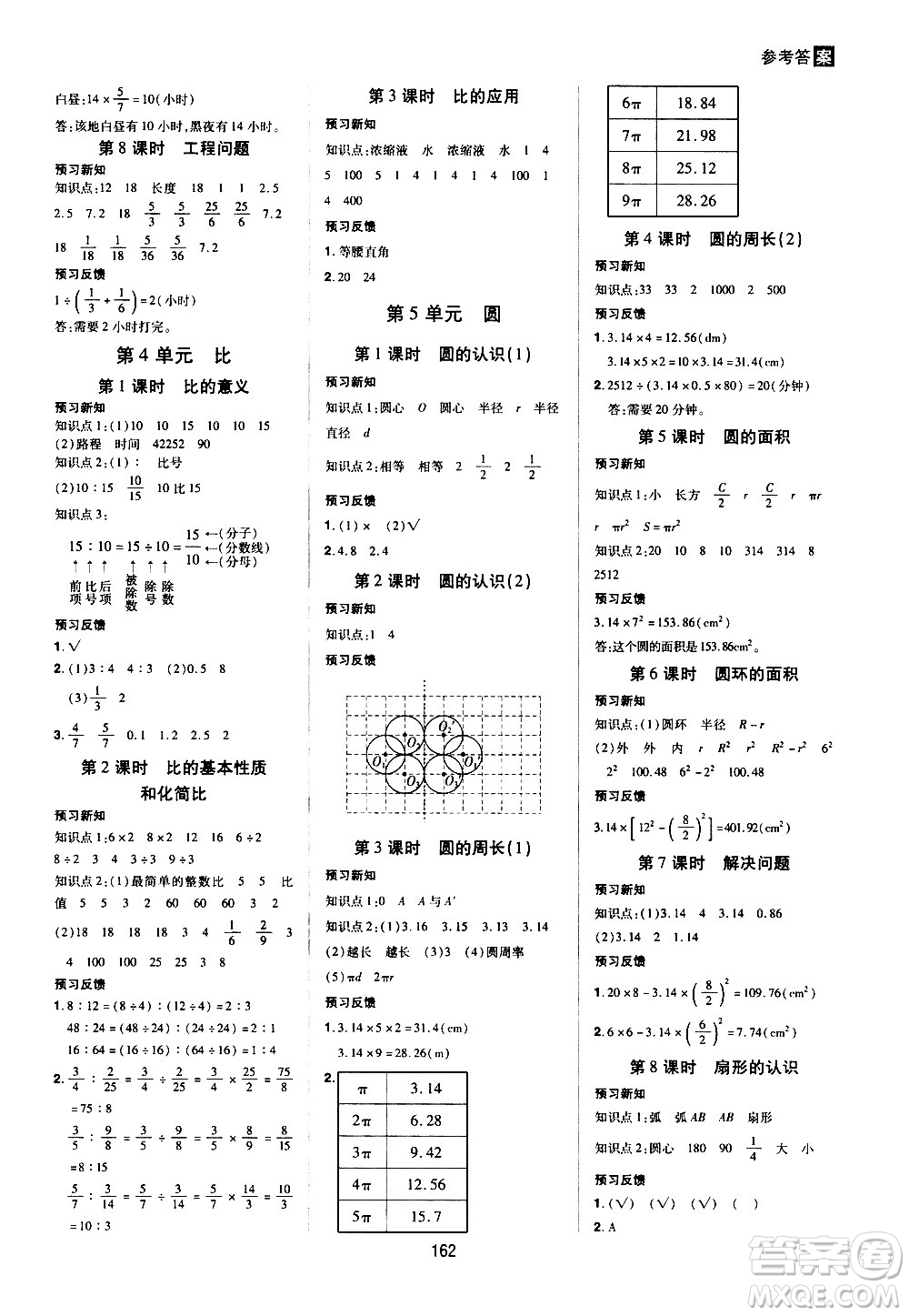 2020年龍門(mén)之星數(shù)學(xué)六年級(jí)上冊(cè)RJ人教版答案