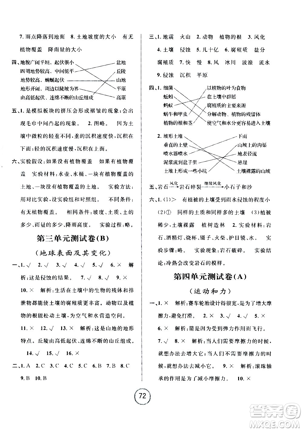 浙江大學(xué)出版社2020年浙江名卷科學(xué)五年級上冊J教科版答案