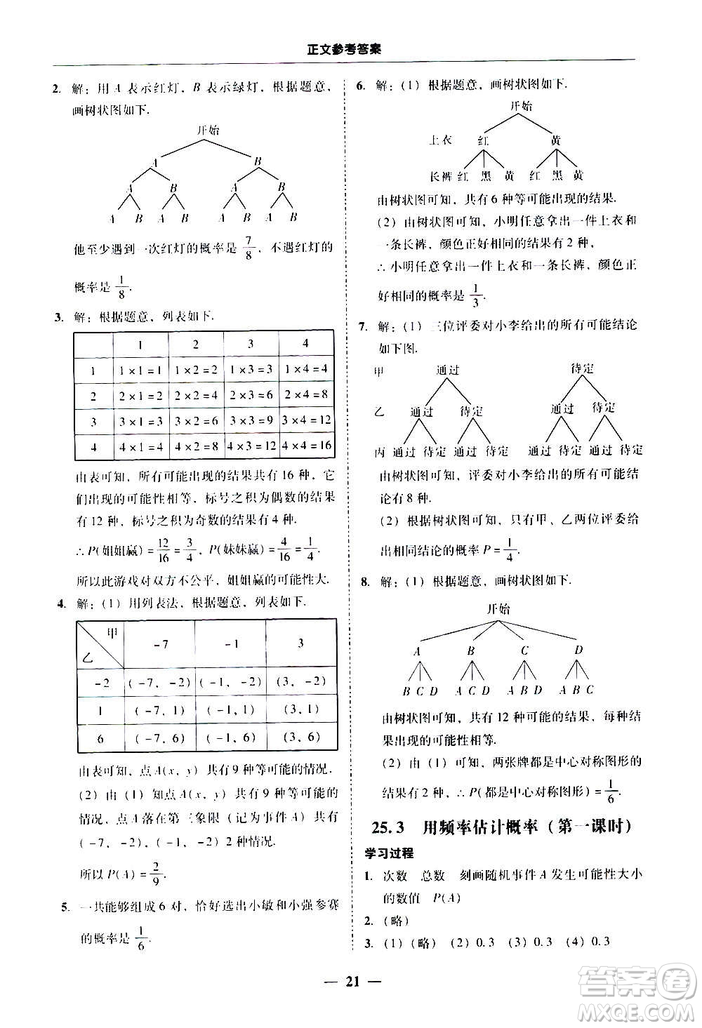 廣東經(jīng)濟(jì)出版社2020年百分導(dǎo)學(xué)數(shù)學(xué)九年級(jí)全一冊(cè)人教版答案