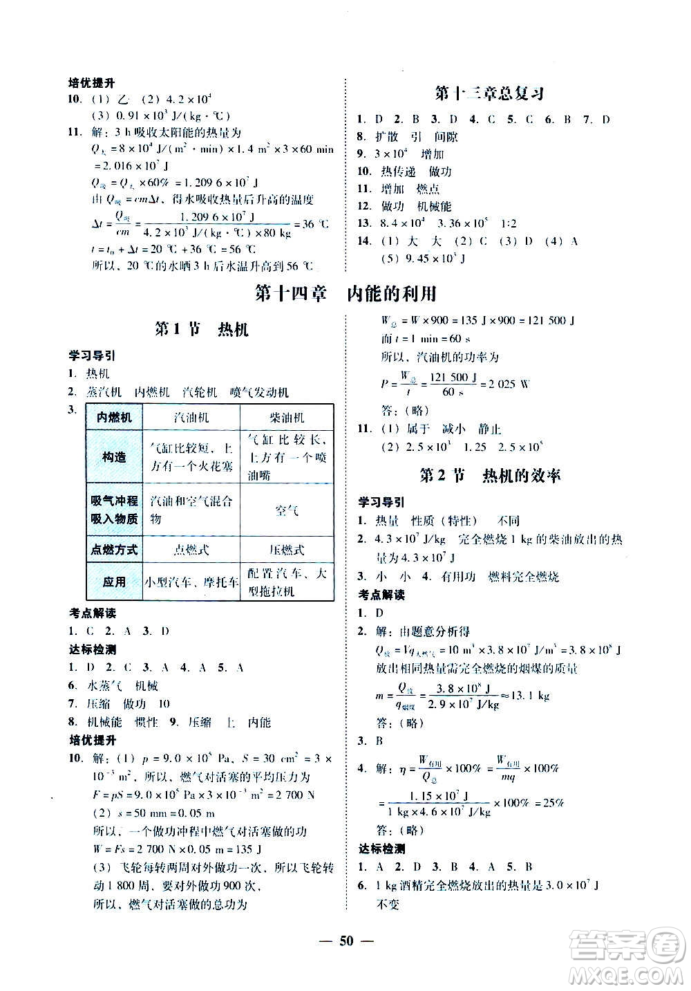 廣東經濟出版社2020年百分導學物理九年級全一冊人教版答案