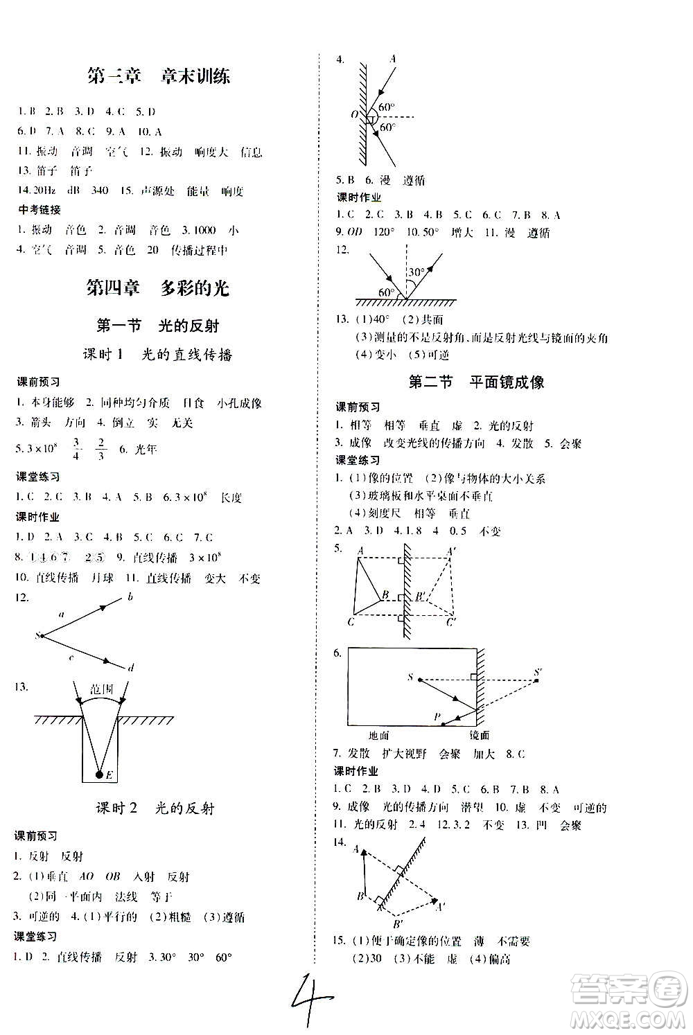 內(nèi)蒙古少年兒童出版社2020本土攻略物理八年級(jí)上冊(cè)HK滬科版答案