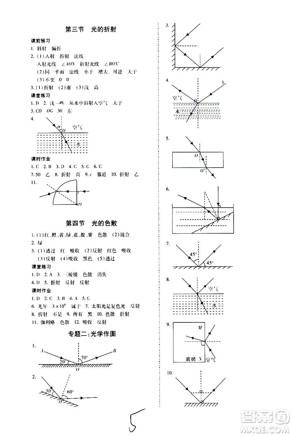 內(nèi)蒙古少年兒童出版社2020本土攻略物理八年級(jí)上冊(cè)HK滬科版答案