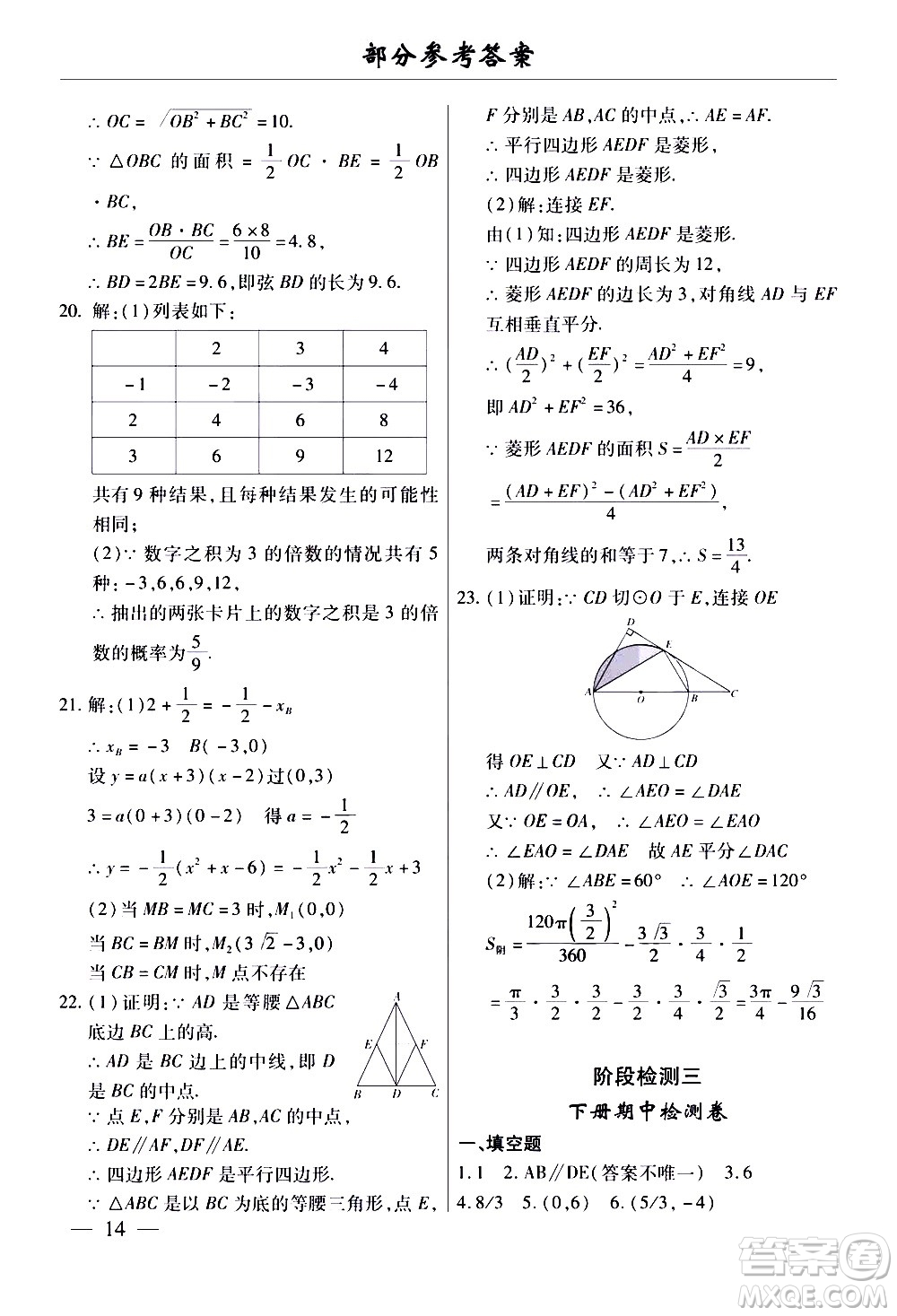 云南大學(xué)出版社2020本土考霸數(shù)學(xué)九年級(jí)全一冊(cè)人教版答案