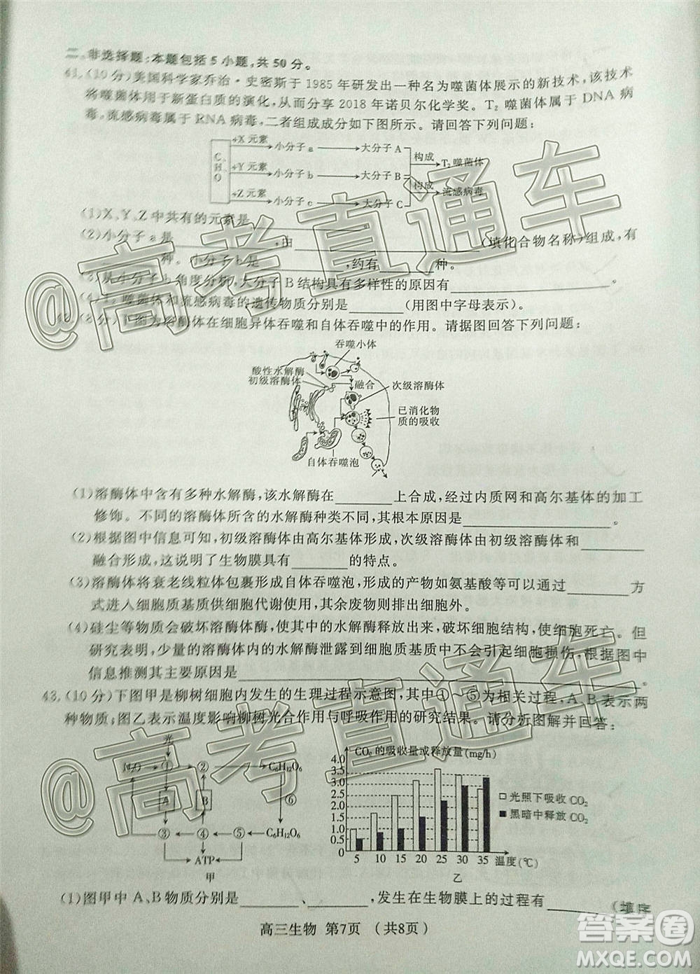 長(zhǎng)治市2020-2021學(xué)年度高三年級(jí)11月份質(zhì)量監(jiān)測(cè)生物試題及答案