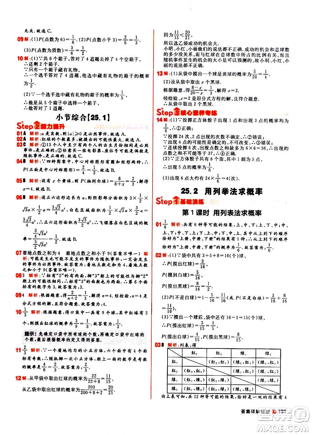 黑龍江教育出版社2021新版陽(yáng)光計(jì)劃初中同步數(shù)學(xué)九年級(jí)上冊(cè)R人教版答案