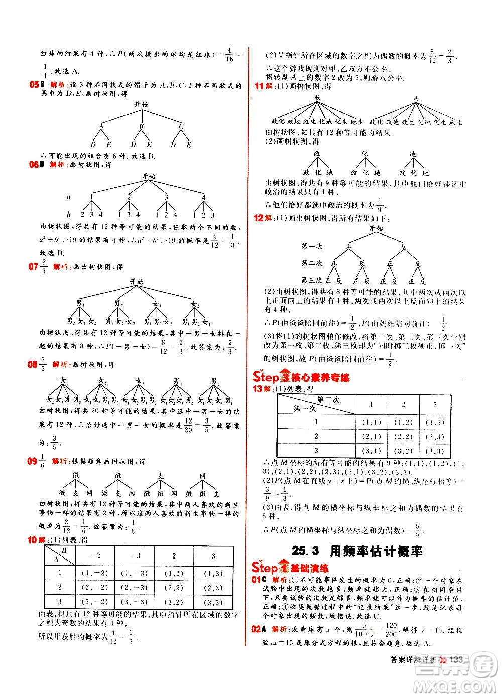 黑龍江教育出版社2021新版陽(yáng)光計(jì)劃初中同步數(shù)學(xué)九年級(jí)上冊(cè)R人教版答案