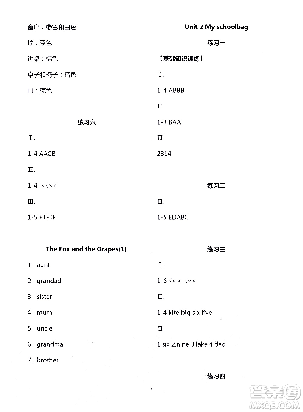 寧夏人民教育出版社2020學(xué)習(xí)之友英語(yǔ)四年級(jí)上冊(cè)人教版答案