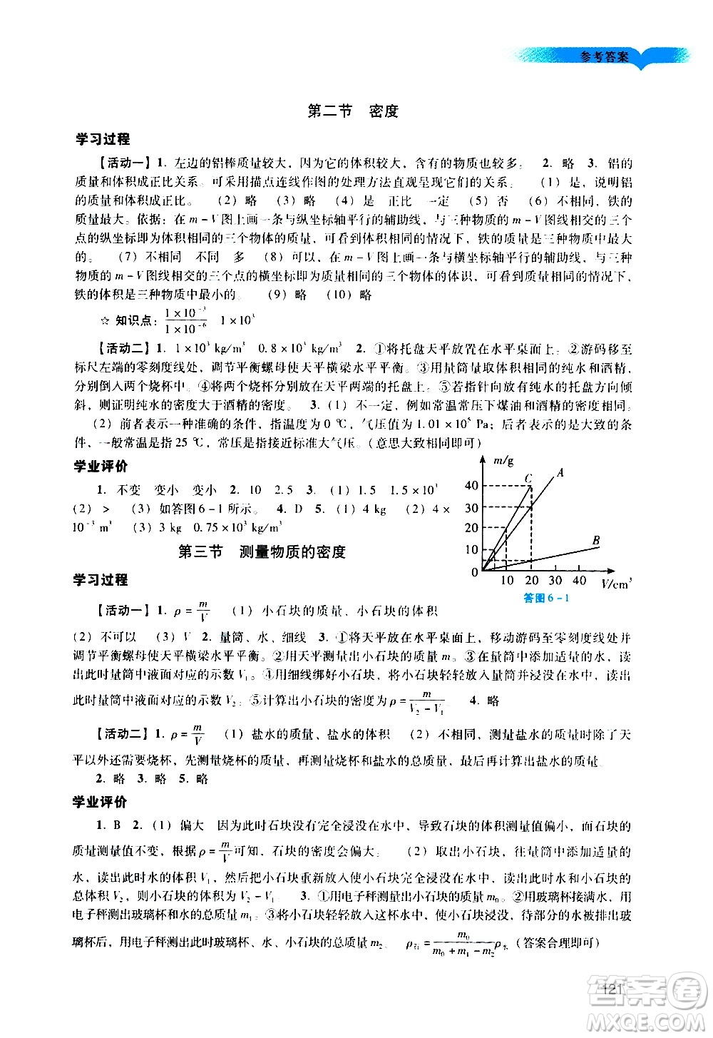 廣州出版社2020陽光學(xué)業(yè)評價物理八年級上冊人教版答案