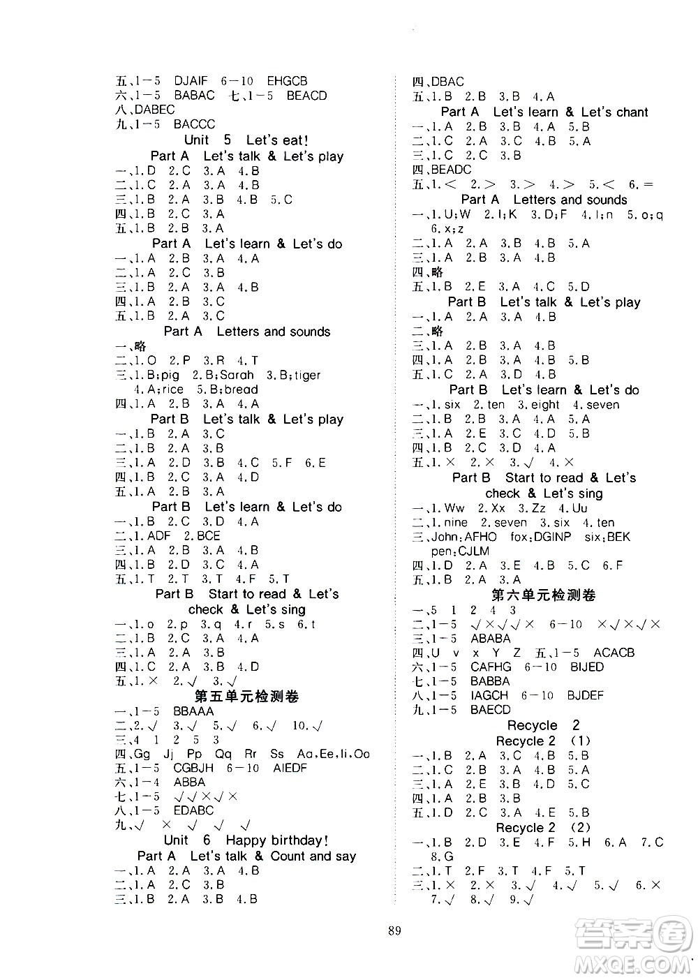 湖北科學(xué)技術(shù)出版社2020年351高效課堂導(dǎo)學(xué)案三年級(jí)上冊(cè)英語PEP人教版答案