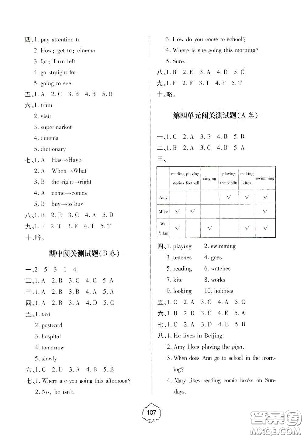 2020年秋金博士闖關(guān)密卷100分六年級英語上冊答案