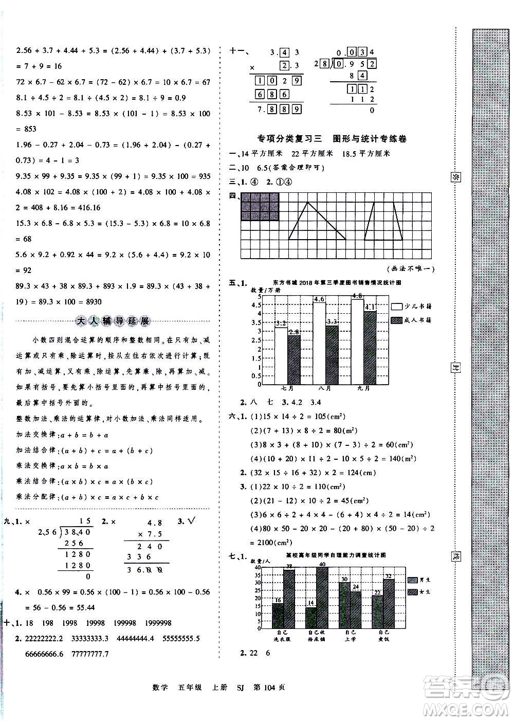 江西人民出版社2020秋王朝霞考點梳理時習(xí)卷數(shù)學(xué)五年級上冊SJ蘇教版答案