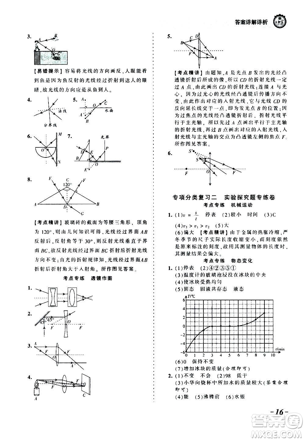 江西人民出版社2020秋王朝霞考點(diǎn)梳理時(shí)習(xí)卷物理八年級上冊RJ人教版答案