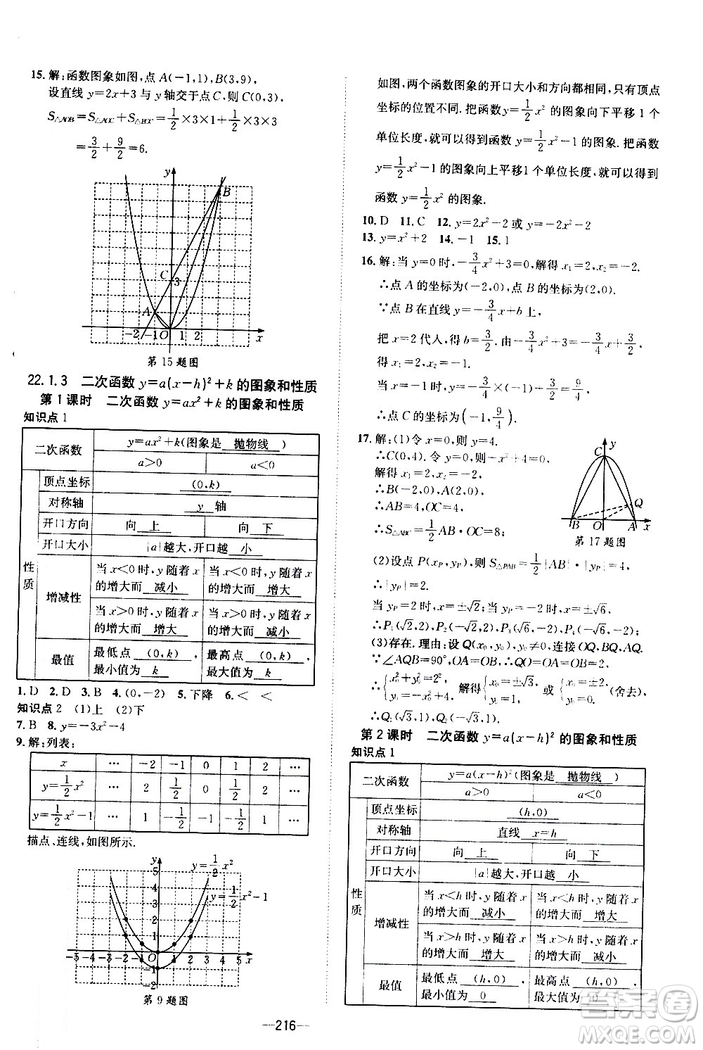 南方出版社2020初中1課3練課堂學(xué)練考數(shù)學(xué)九年級全一冊RJ人教版答案