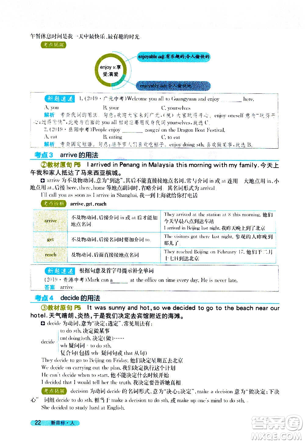 吉林人民出版社2020新教材完全解讀英語(yǔ)八年級(jí)上冊(cè)人教版答案