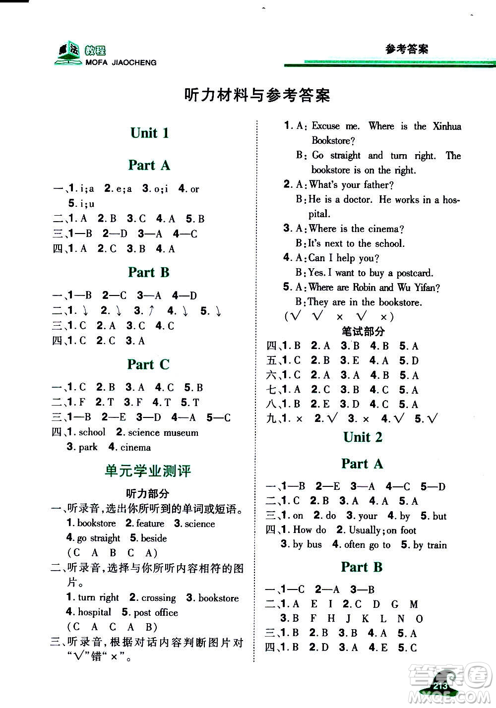 2020魔法教程英語六年級(jí)上冊(cè)RJ人教版精解版答案