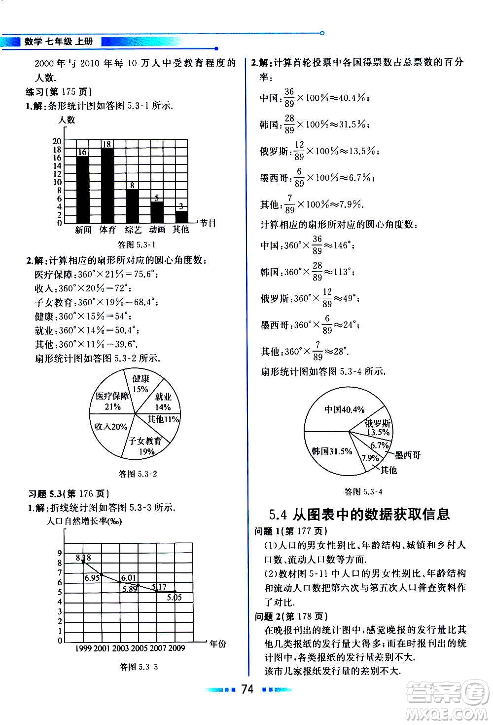 2020年教材解讀數學七年級上冊HK滬科版參考答案