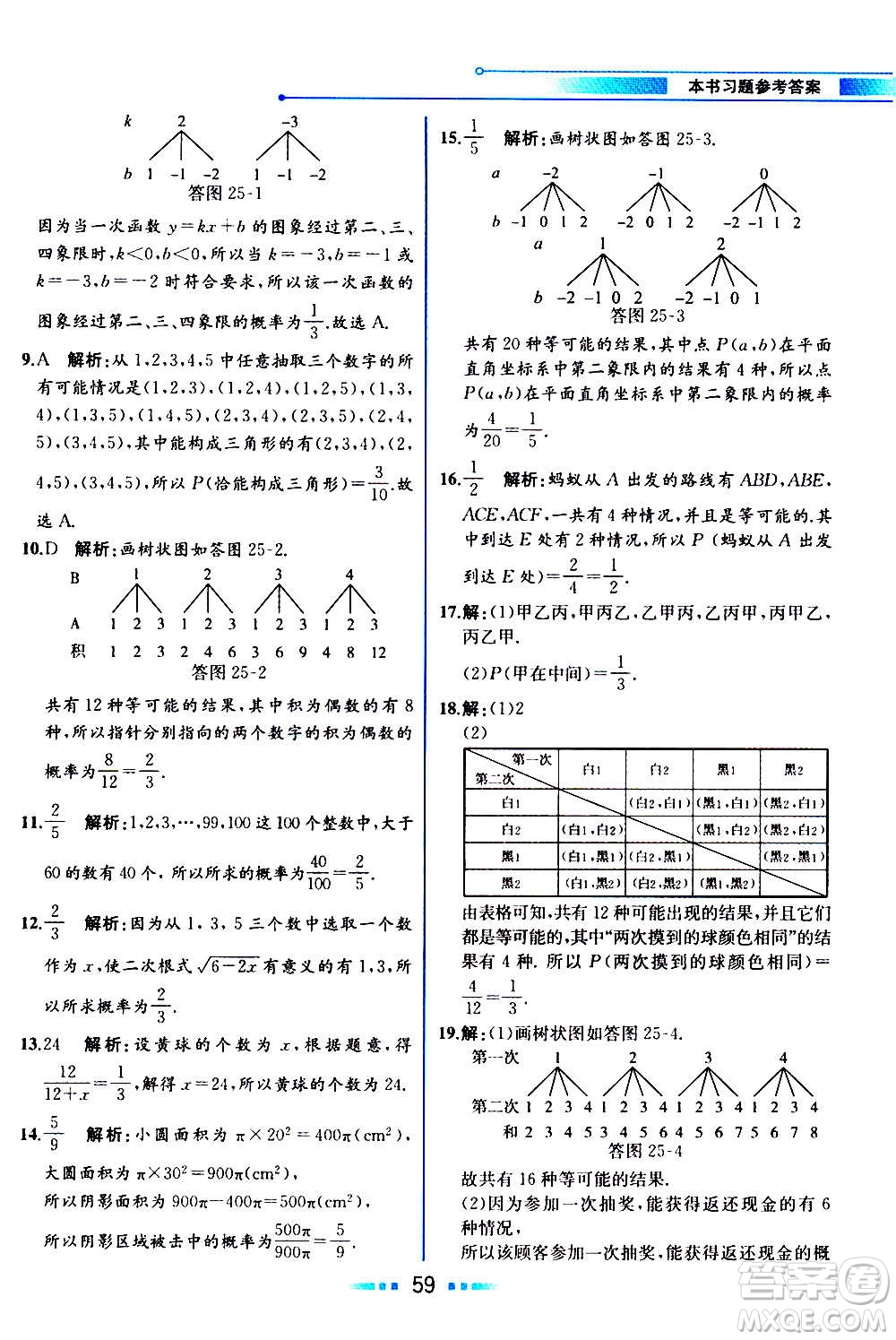 人民教育出版社2020教材解讀數學九年級上冊人教版答案