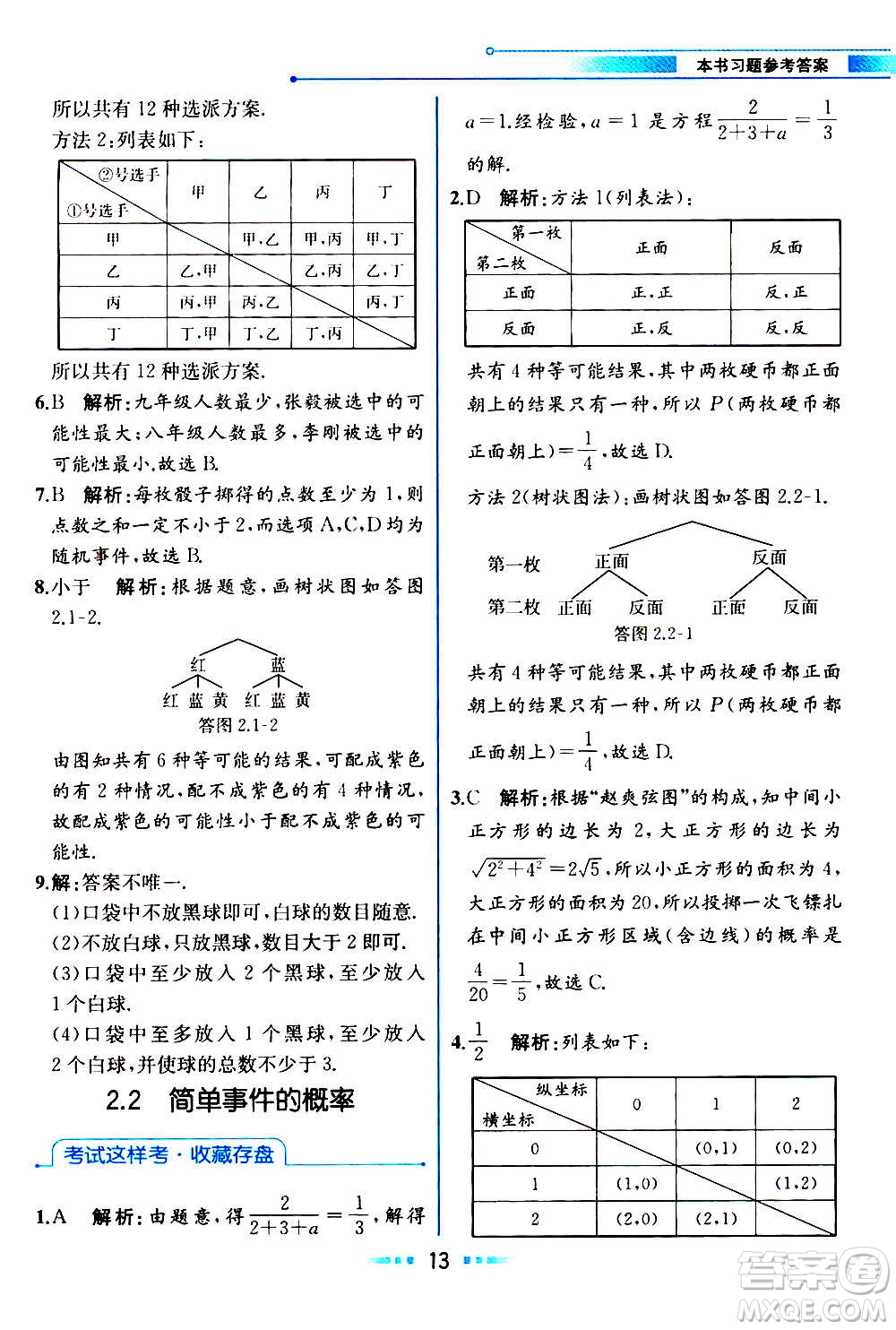 人民教育出版社2020教材解讀數(shù)學(xué)九年級(jí)上冊(cè)ZJ浙教版答案