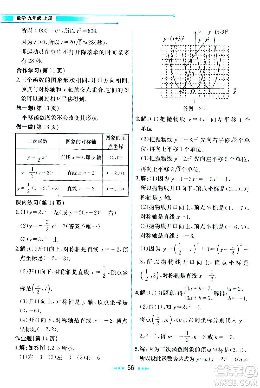 人民教育出版社2020教材解讀數(shù)學(xué)九年級(jí)上冊(cè)ZJ浙教版答案