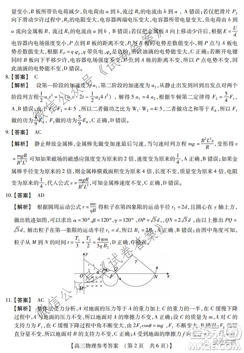 非凡吉?jiǎng)?chuàng)2020-2021學(xué)年高三年級(jí)12月大聯(lián)考物理答案