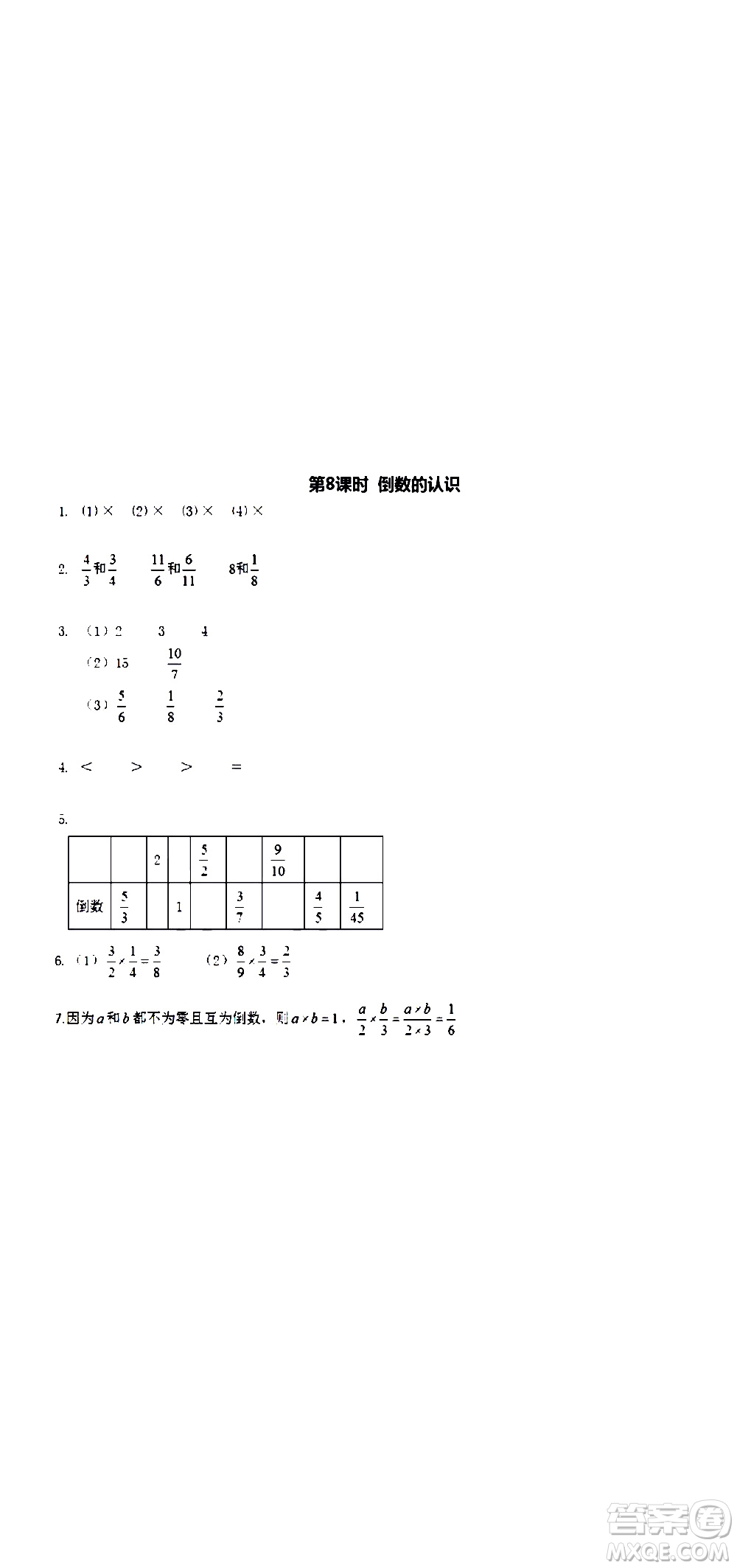 江蘇人民出版社2020伴你學數(shù)學六年級上冊蘇教版答案