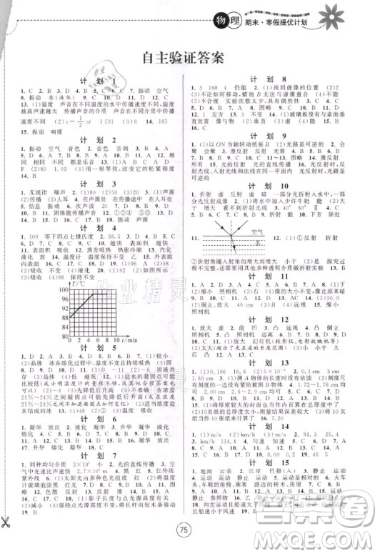 南京大學(xué)出版社2021期末寒假提優(yōu)計(jì)劃英語八年級(jí)人教版答案