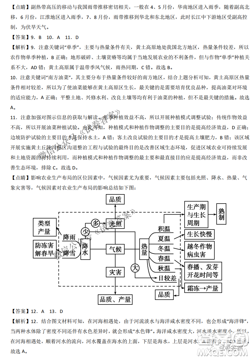 2021年1月八省聯(lián)考考前猜題卷地理試題及答案