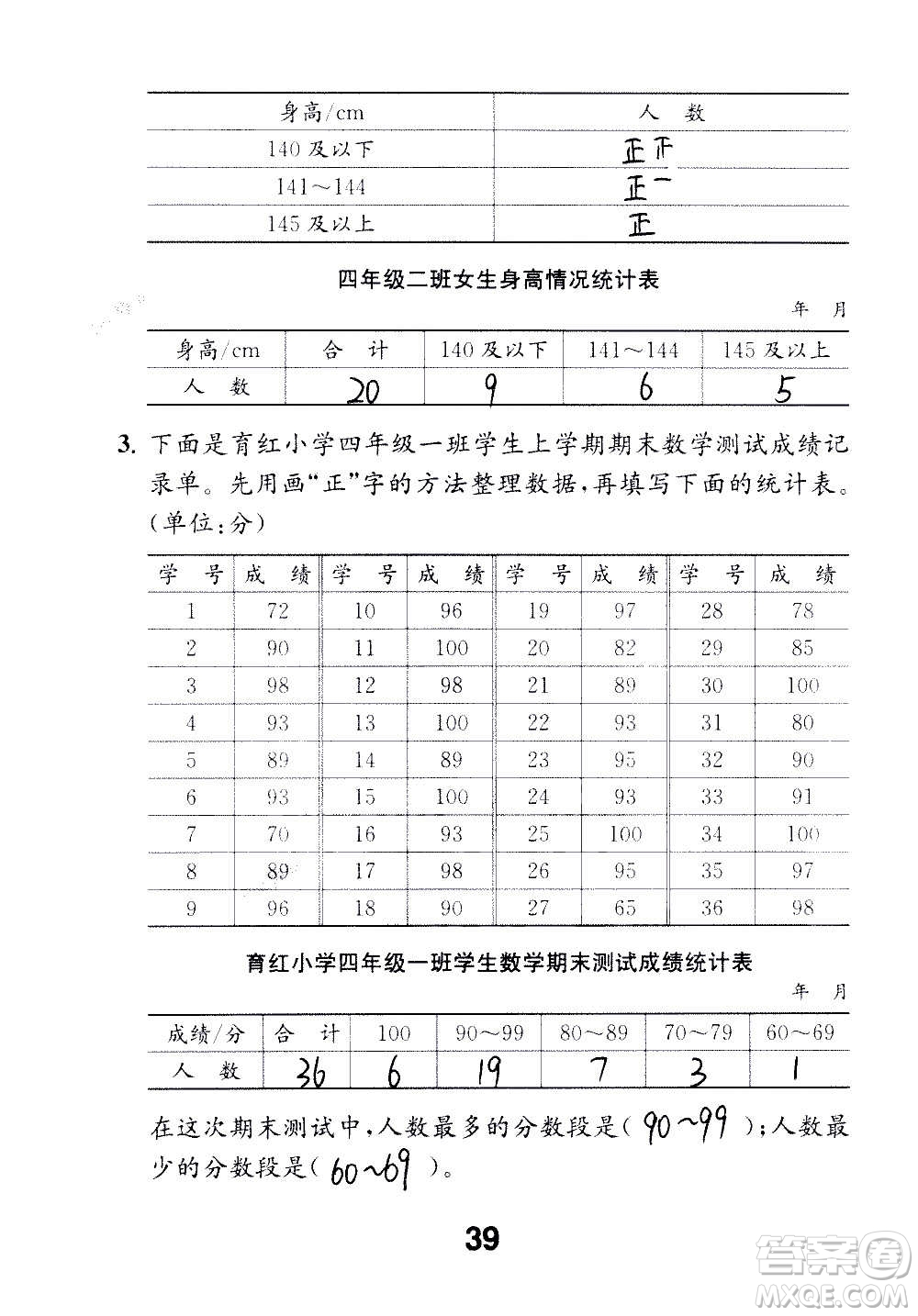 江蘇鳳凰教育出版社2020數(shù)學(xué)補(bǔ)充習(xí)題四年級(jí)上冊(cè)蘇教版答案