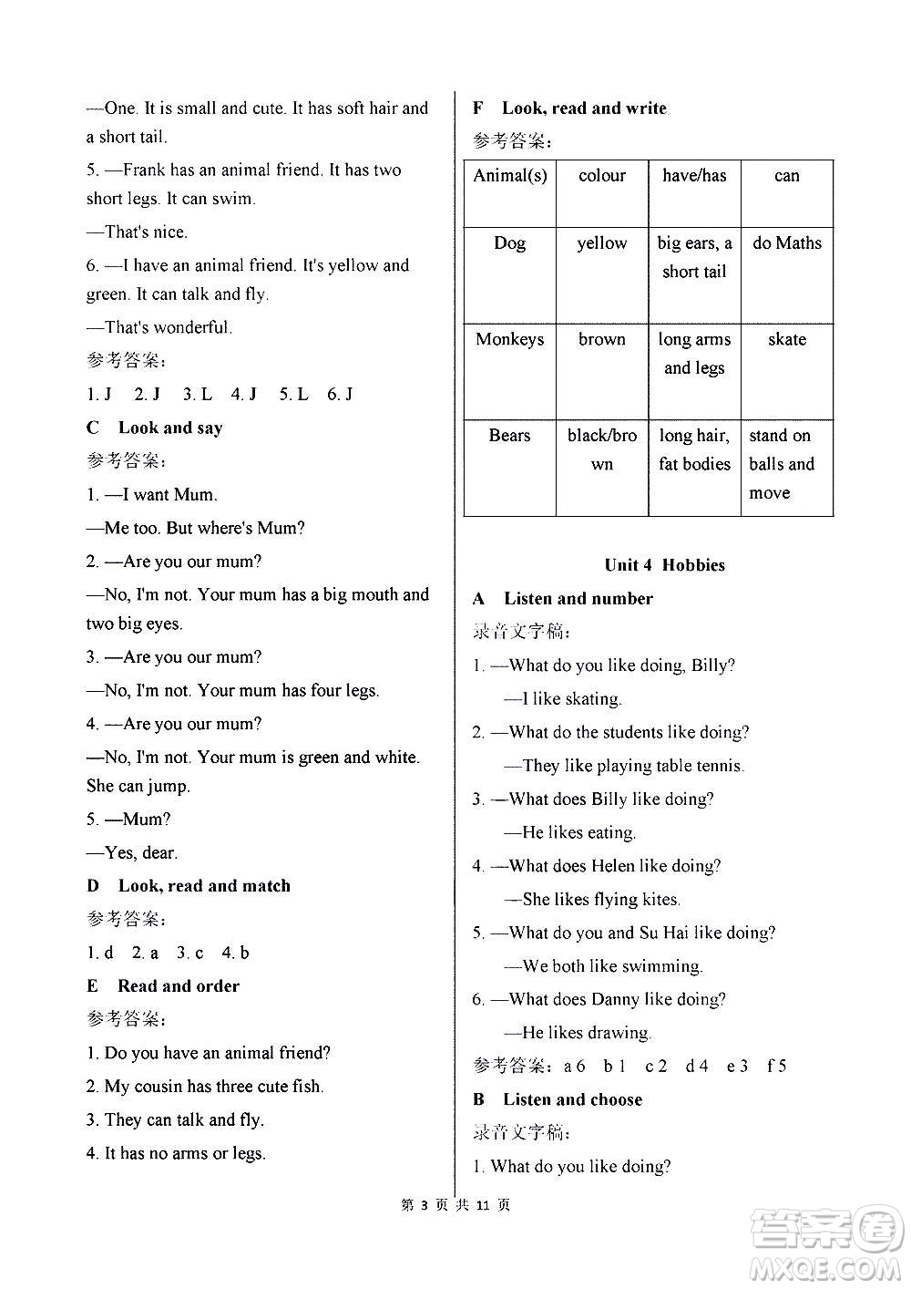 譯林出版社2020譯林英語小學(xué)補(bǔ)充習(xí)題五年級(jí)譯林版答案