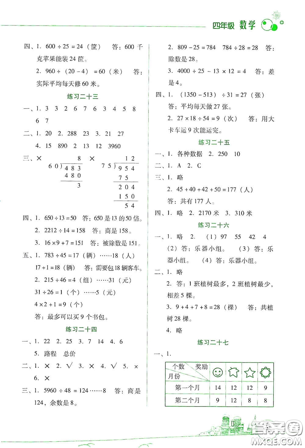 云南大學(xué)出版社2021寒假活動(dòng)邊學(xué)邊玩資源包四年級(jí)數(shù)學(xué)答案