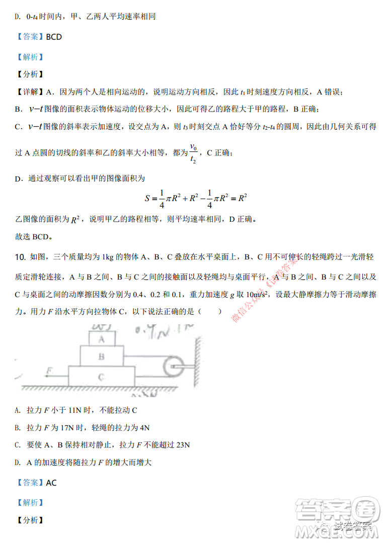 湖南省2021年普通高等學(xué)校招生適應(yīng)性考試物理試題及答案