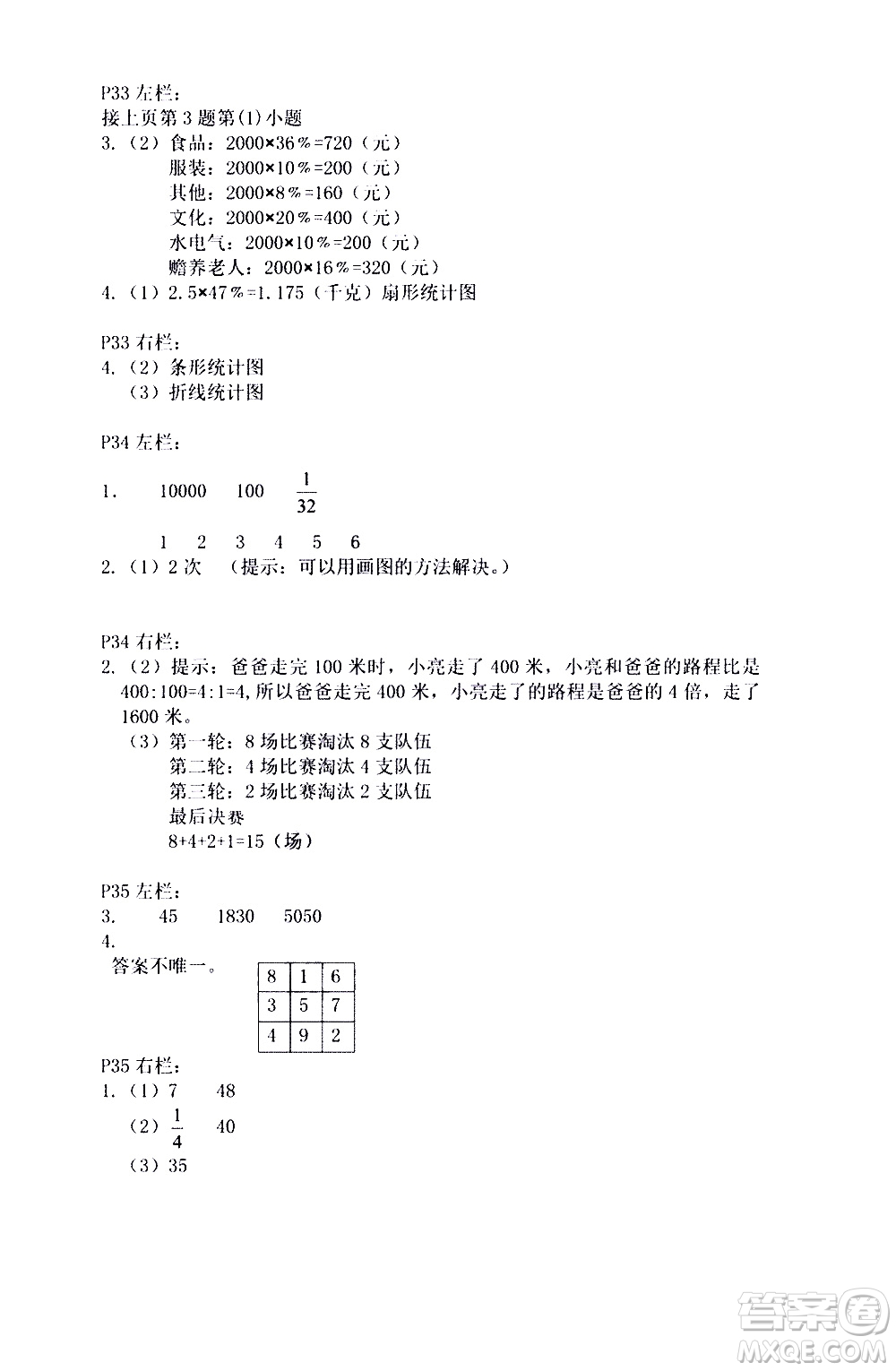 安徽少年兒童出版社2021版寒假作業(yè)六年級數(shù)學(xué)人教版答案