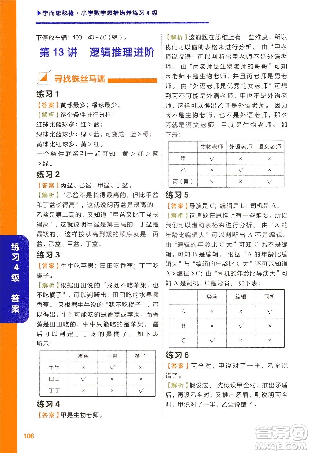 現(xiàn)在教育出版社2021學(xué)而思秘籍小學(xué)數(shù)學(xué)思維培養(yǎng)四級練習(xí)二年級答案