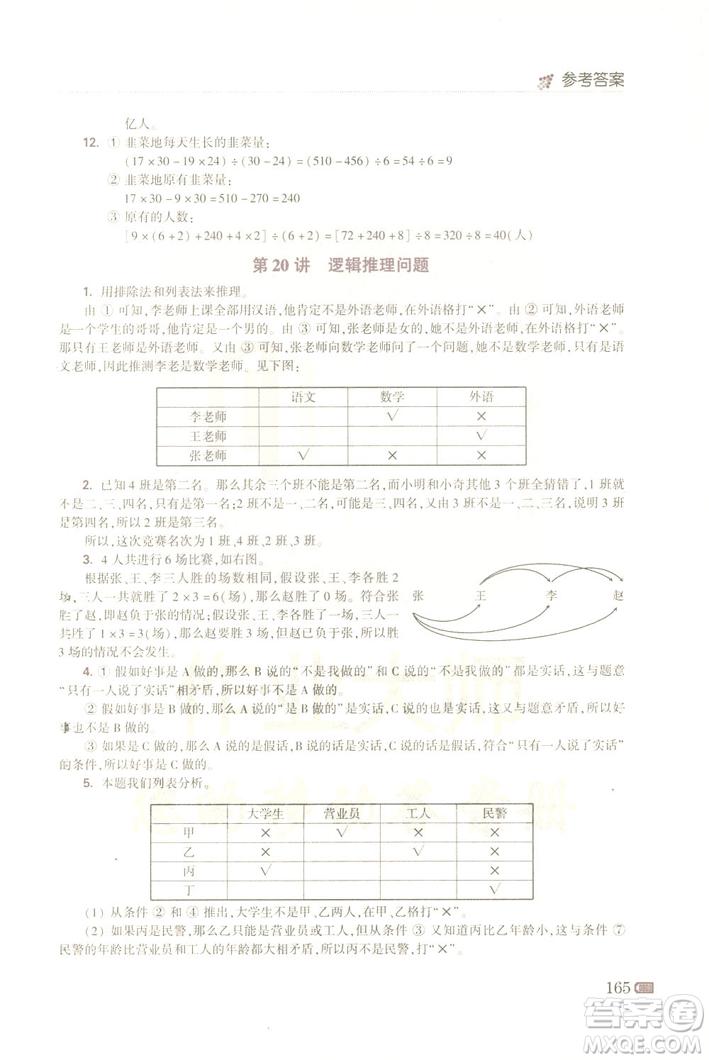 青島出版社2021小學(xué)生奧數(shù)點撥四年級答案