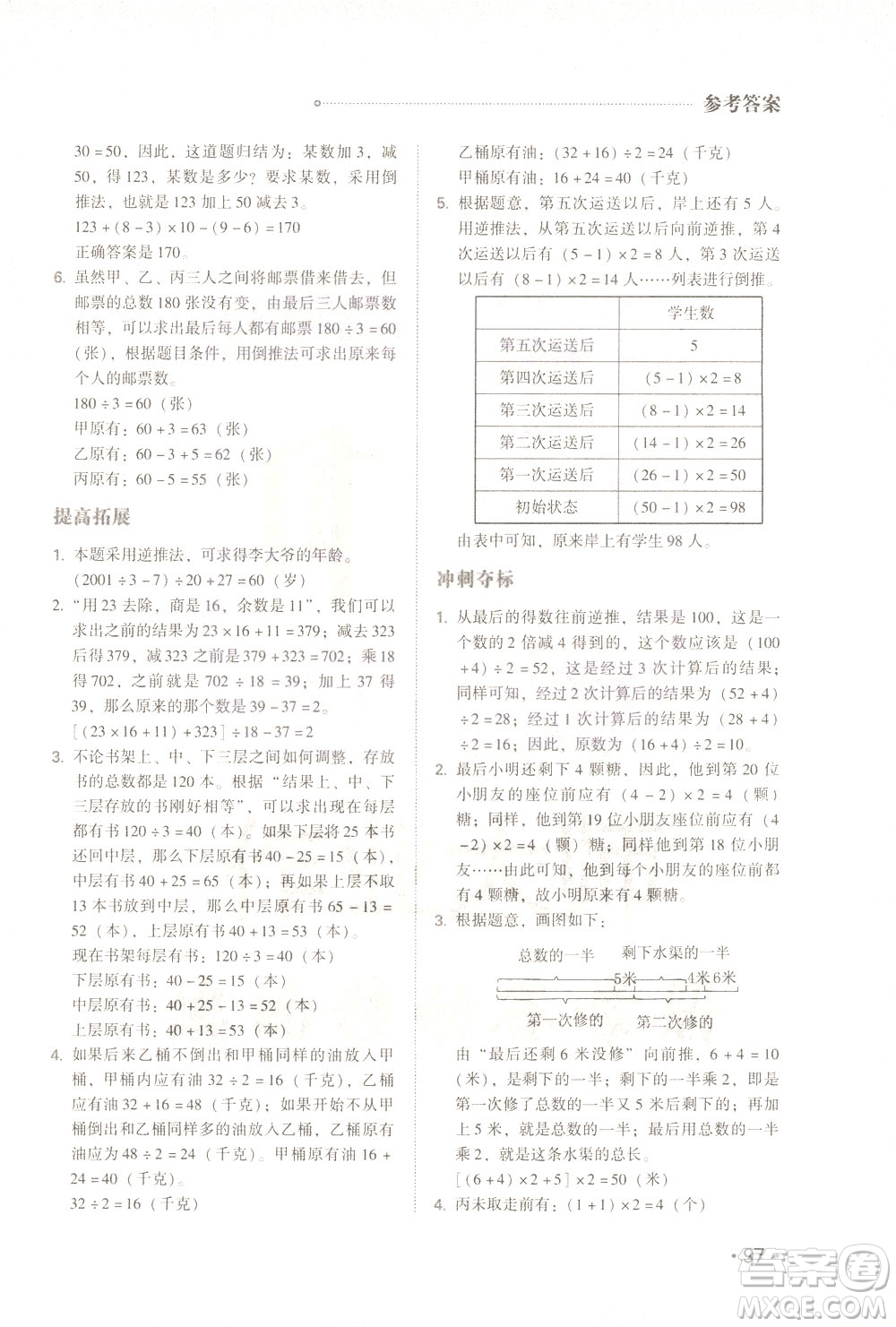 青島出版社2021小學(xué)生奧數(shù)特訓(xùn)四年級(jí)答案