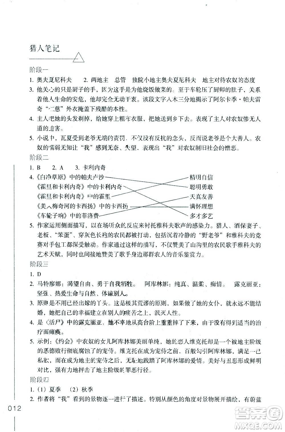 浙江教育出版社2021年名著閱讀導(dǎo)學(xué)導(dǎo)練七年級(jí)答案